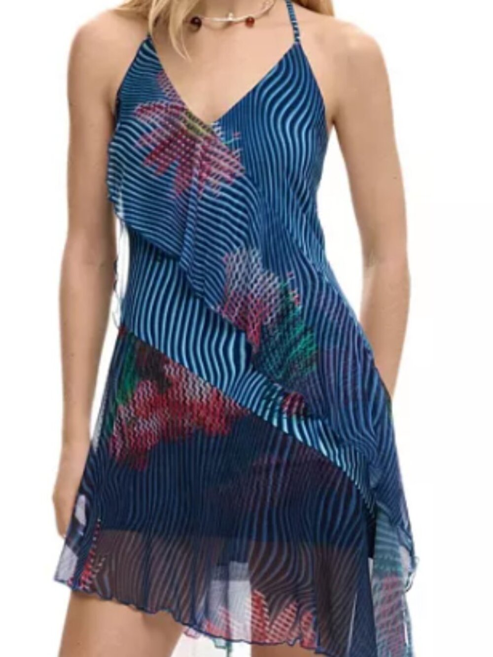 Desigual Women's Pixelated ruffle dress SIZE XL